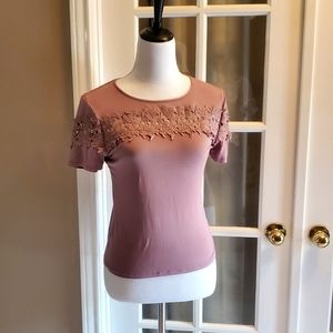 Meraki Mauve Pink Short Sleeve Top Size Medium